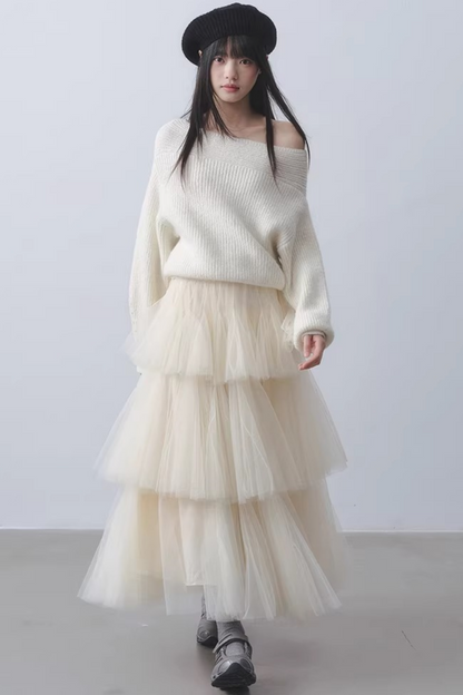 Cream White Fairy Skirt