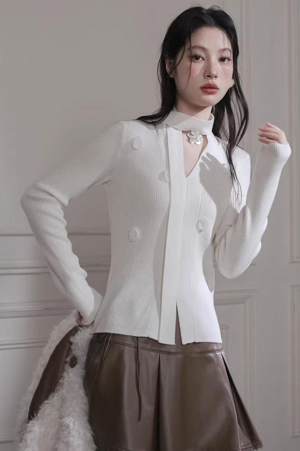 White Moonlight Knit Top