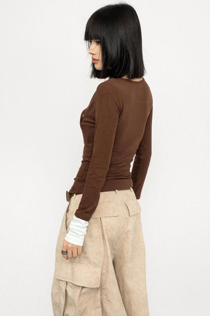 Haut deux pièces à faux empiècements de couleur