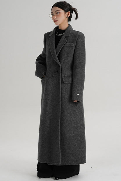 Reversible Long Shoulder Wool Coat