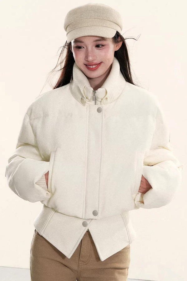 Velvet-Like Ruffle Trim Coat