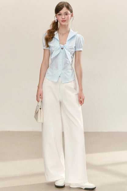 Elegant Wide-Leg White Pants