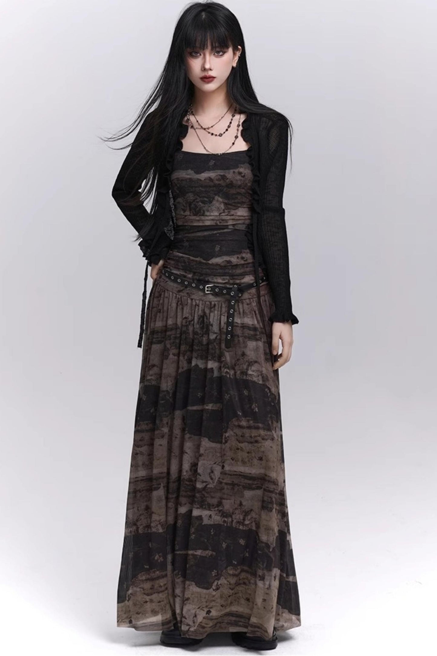 Summer Black And Brown Halter Dress