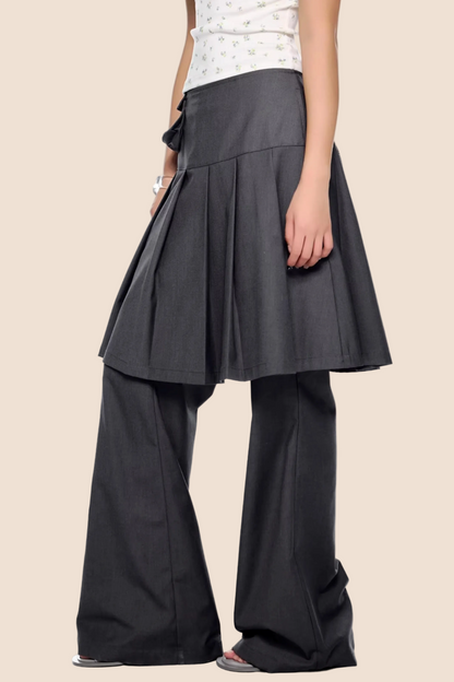 Vintage Pleated Flared Pants