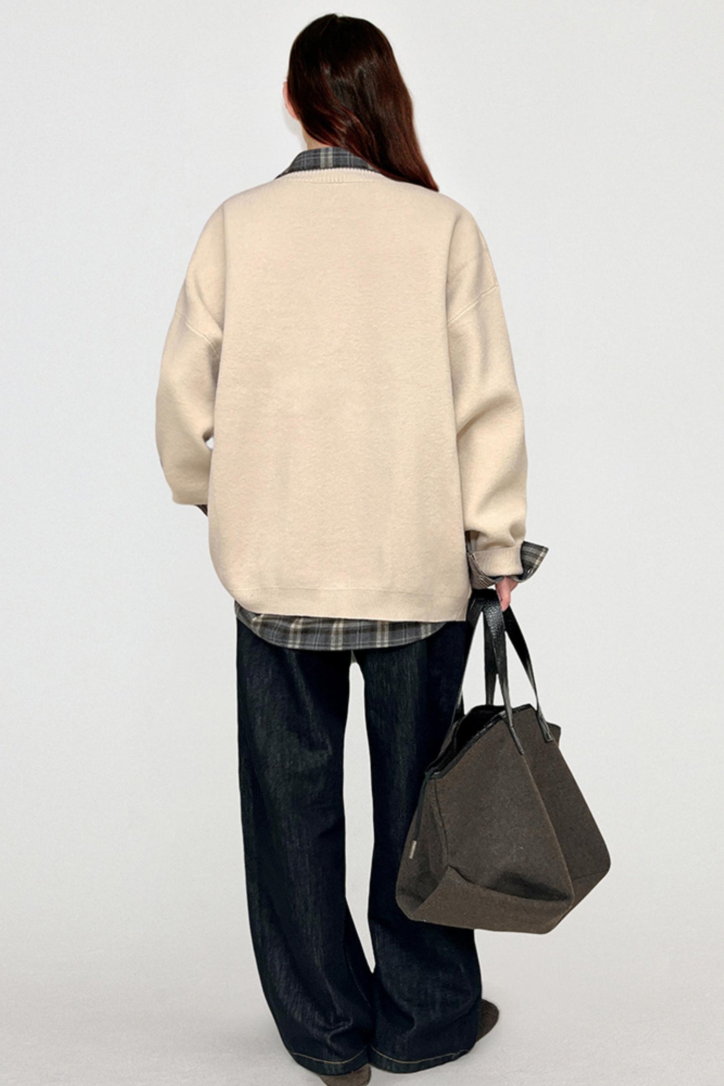 Color-Blocking Embroidered Knitted Cardigan