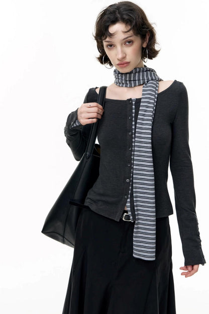 Off-the-Shoulder Striped Tops