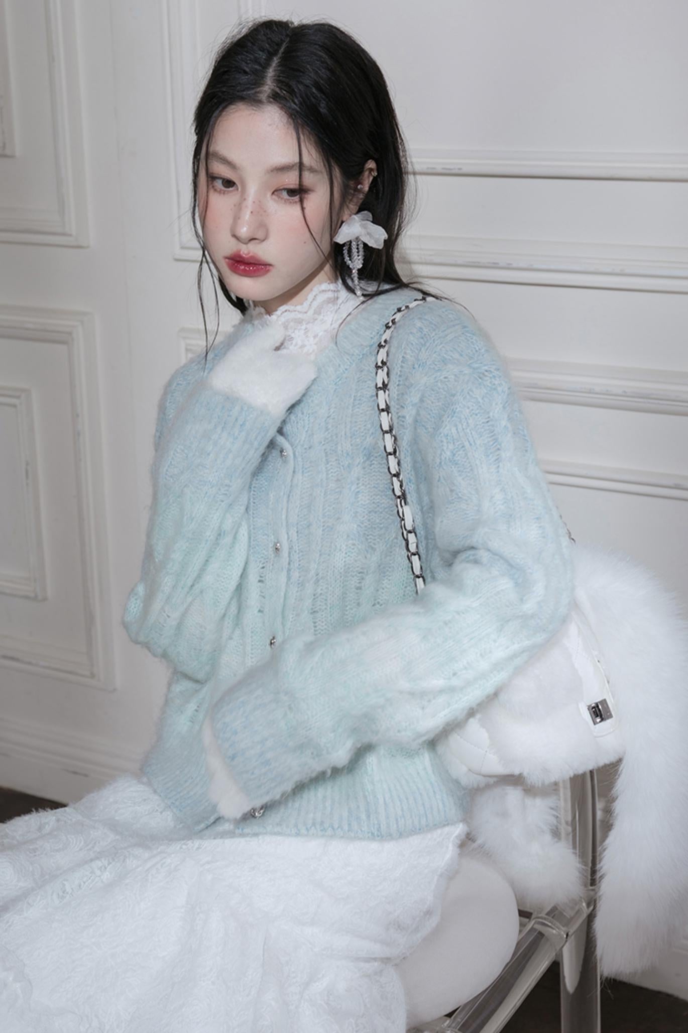 Gradient Wool Cardigan