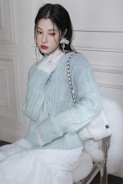 Gradient Wool Cardigan