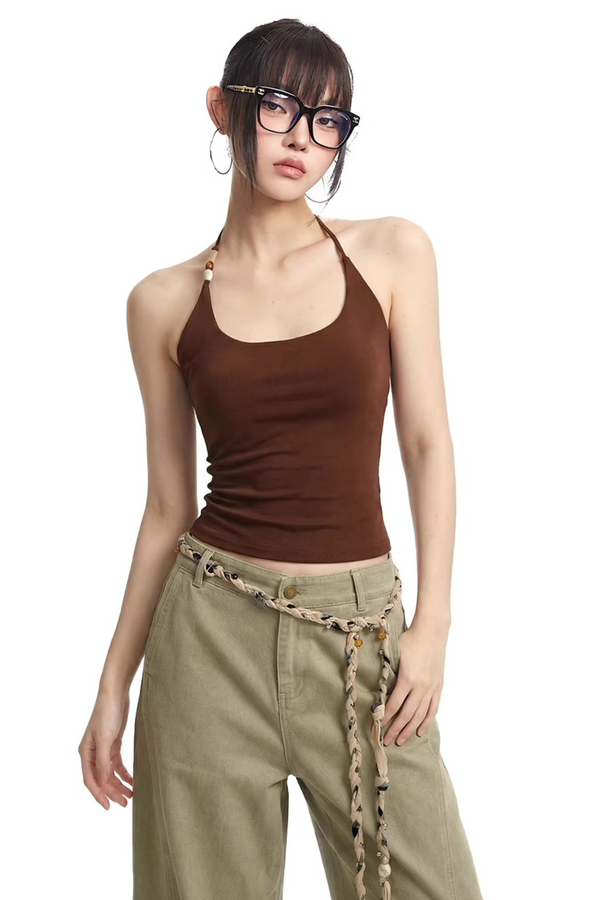 Polka Dot Halter Camisole Top