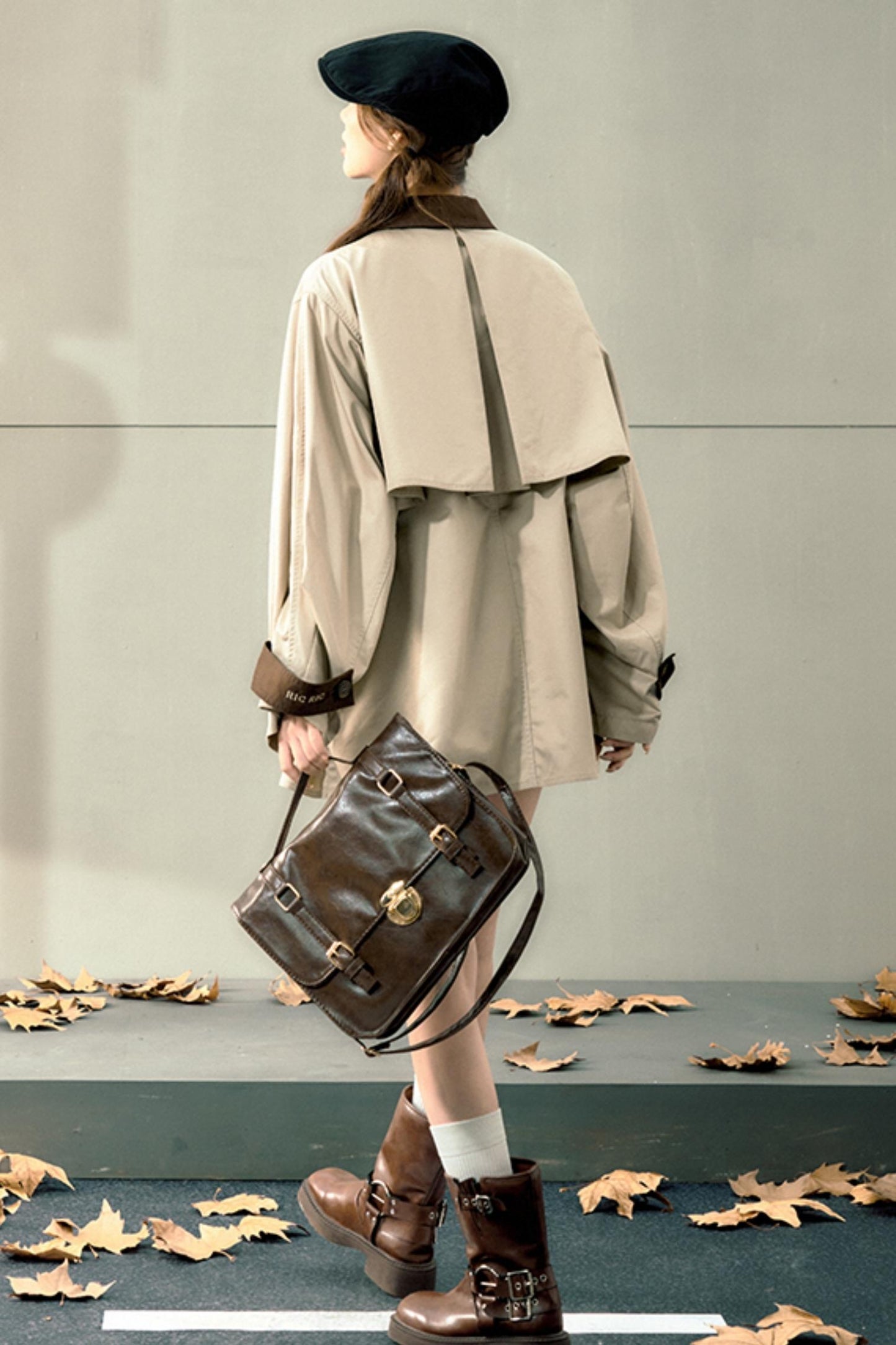 Retro Waisted Trench Coat