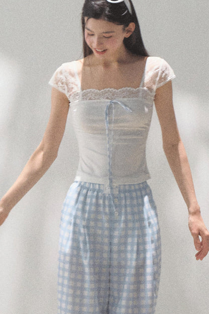 Wide-Leg Tencel Hemp Pants Set-Up