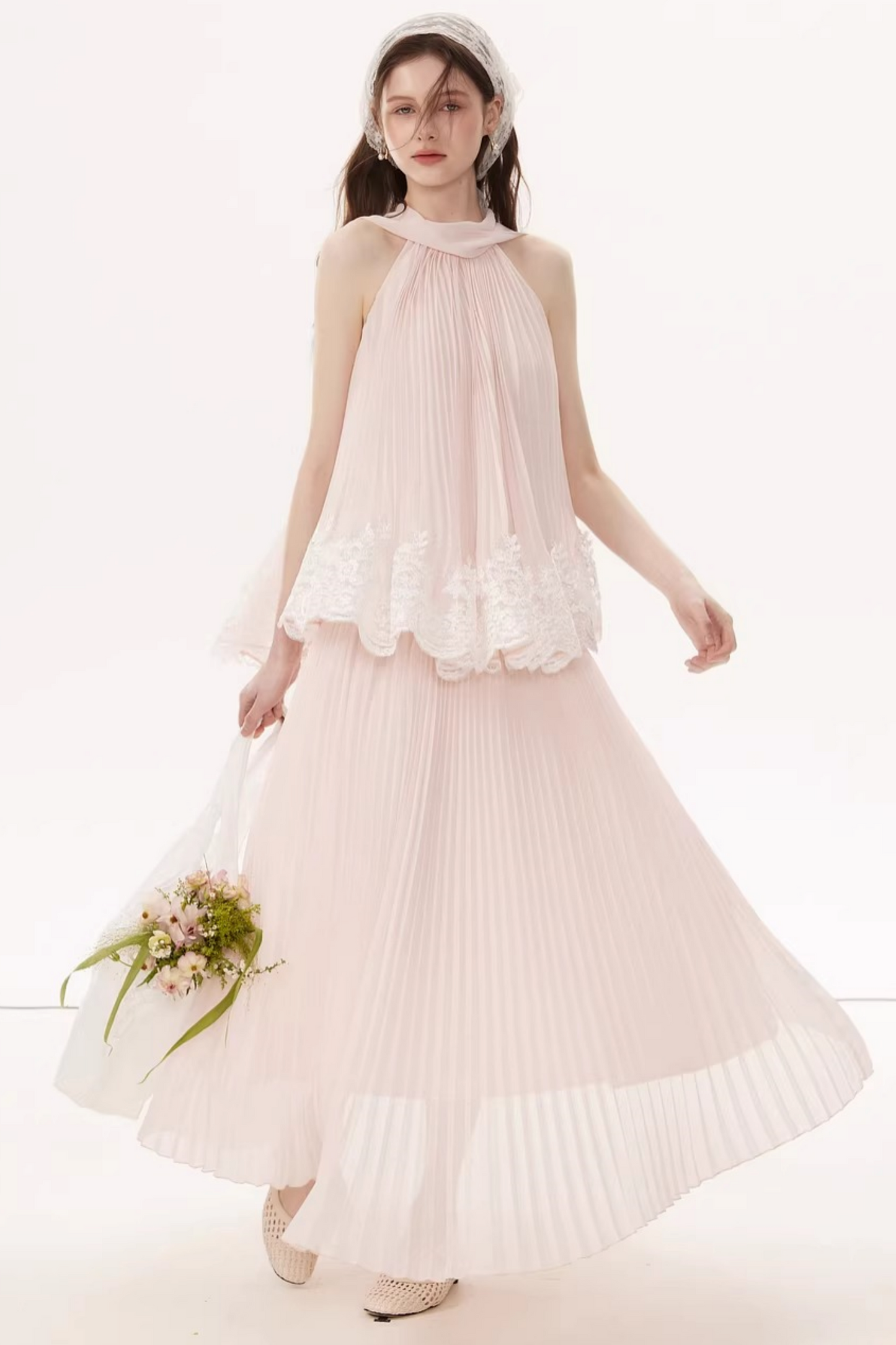 Embroidered Lace A-Line Dress