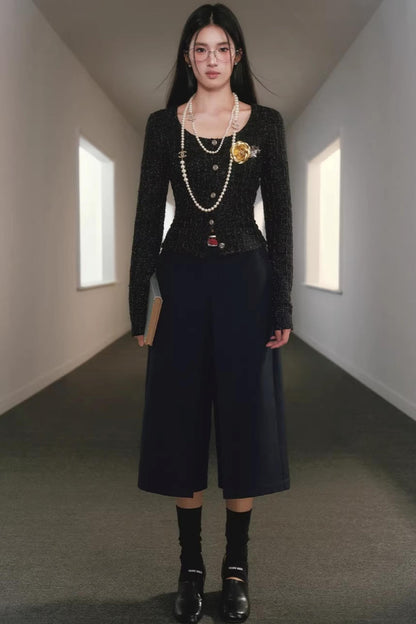 Silver Silk Retro Cardigan Top