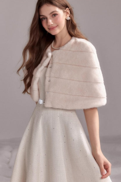 Eco-Friendly Fur Cloak Shawl Jacket
