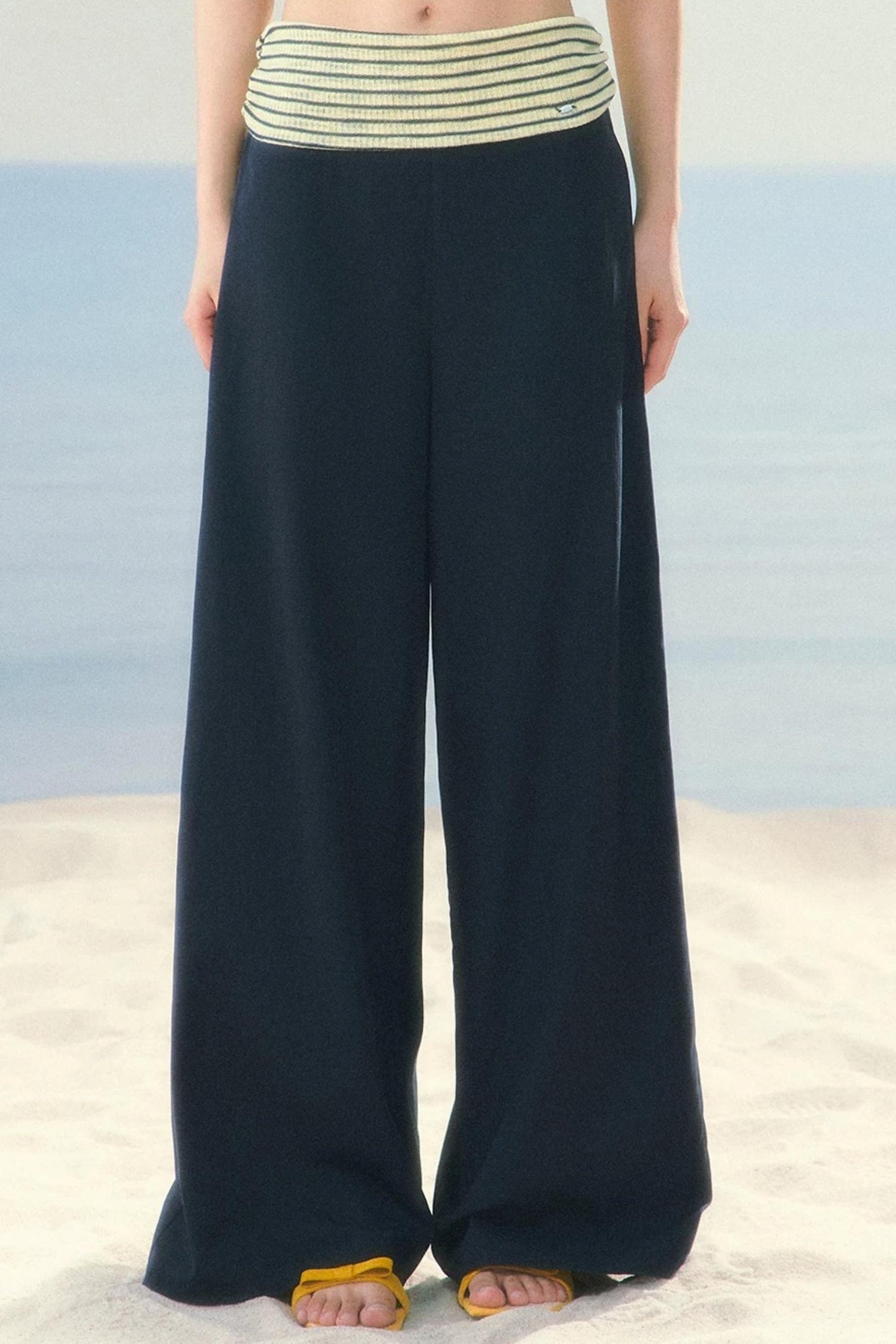 Korean Striped Wide-Leg Pants