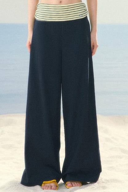 Korean Striped Wide-Leg Pants