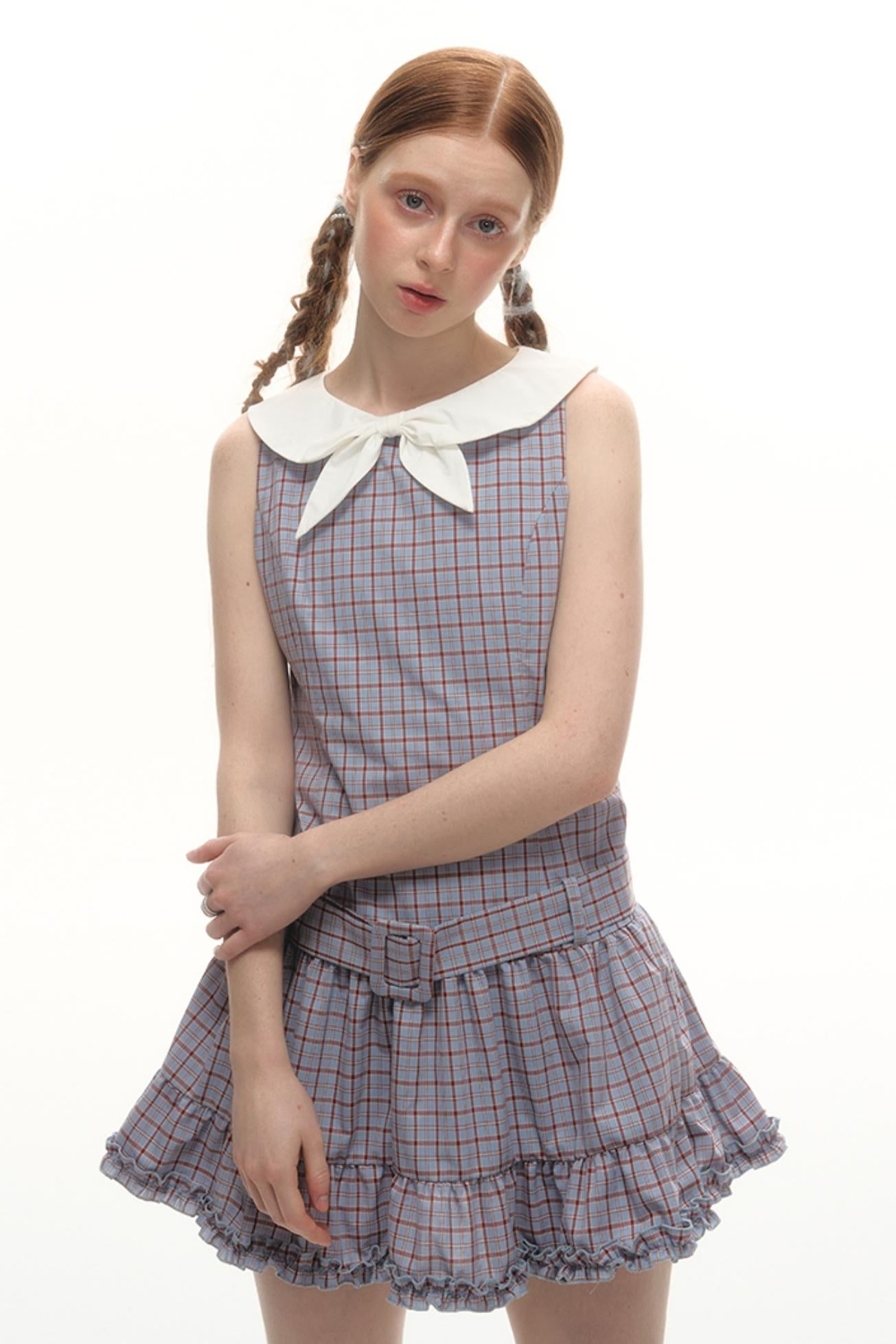 Elegant Plaid Lace Dress