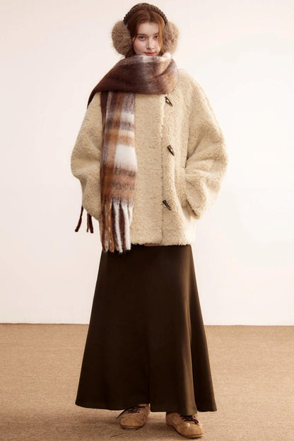 Stand-Up Collar Faux Shearling Coat