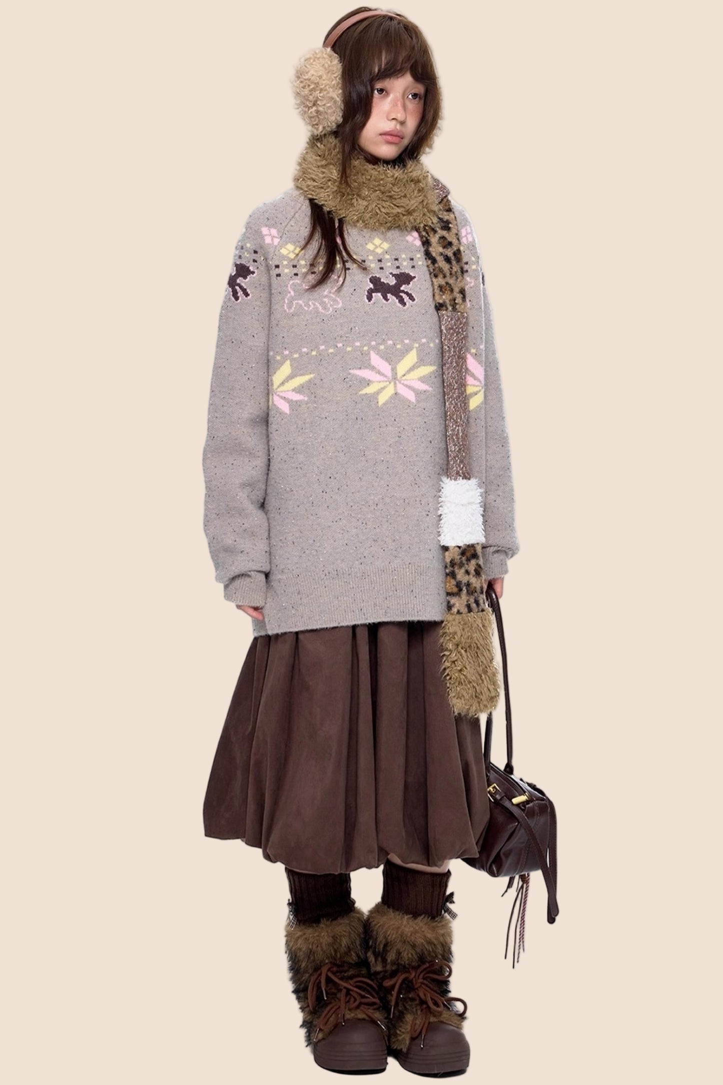 Vintage Fair Isle Loose Knit Sweater