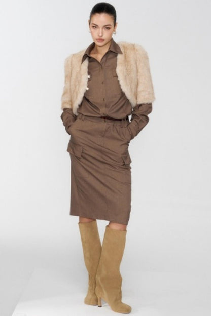 Temperament Shoulder Autumn Fur Jacket