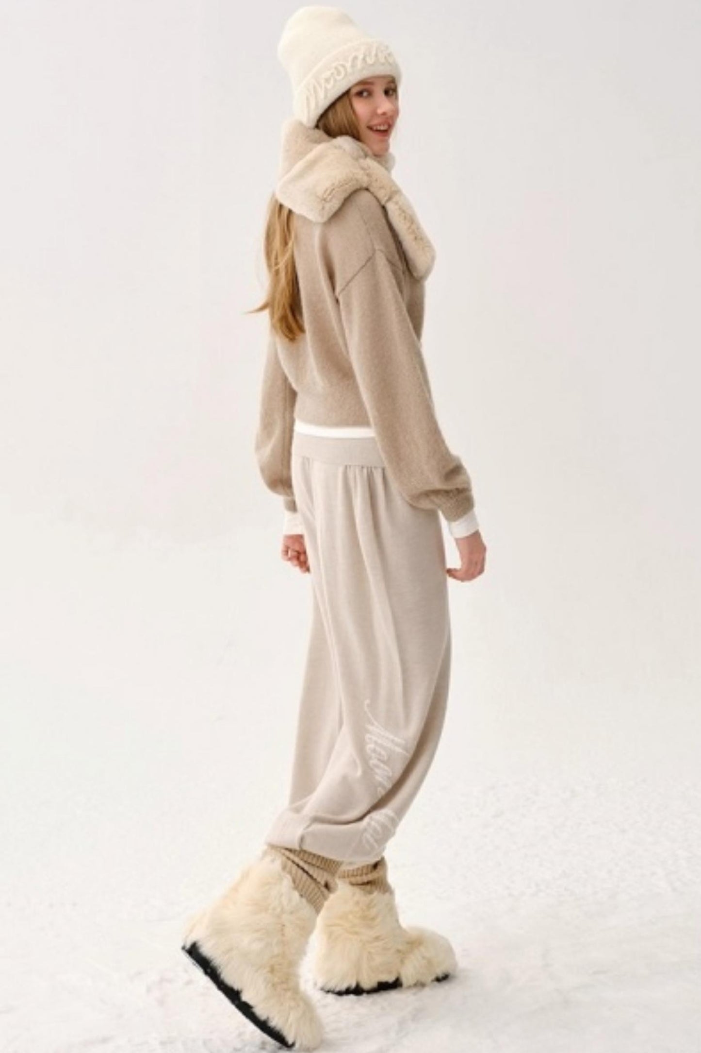 Wool Button-Up Knit Pants