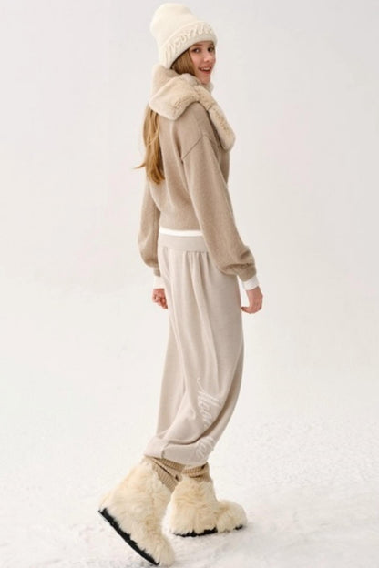 Wool Button-Up Knit Pants