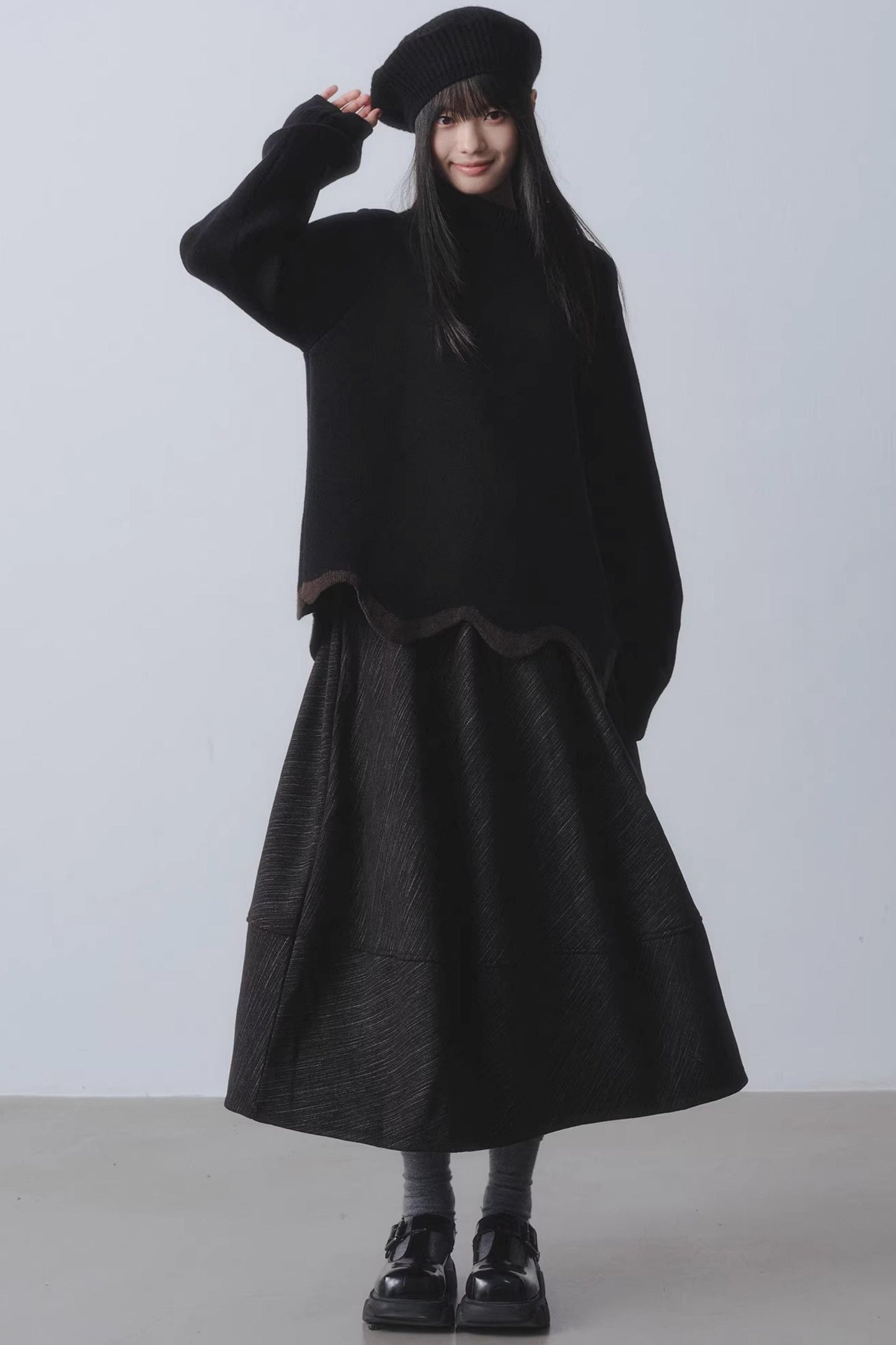 Orange Dusk Fleece-Lined Skirt