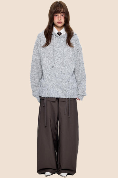 Hooded Knit Sweater Jacket