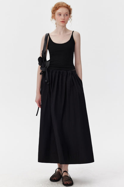 Black A-Line Umbrella Skirt