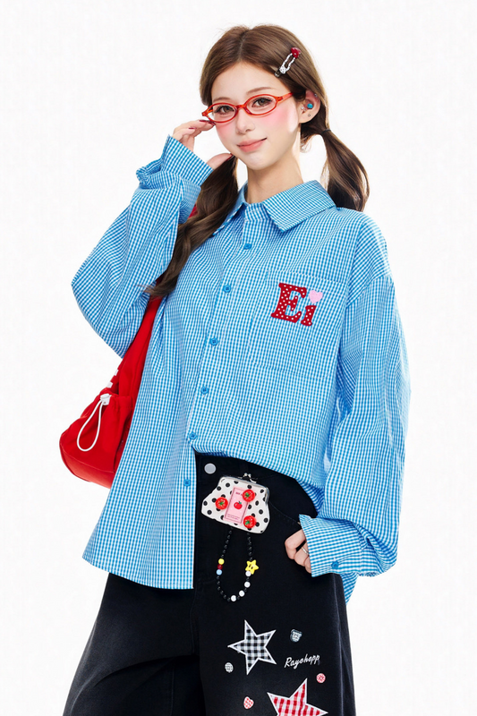 Patchwork Plaid Blouse