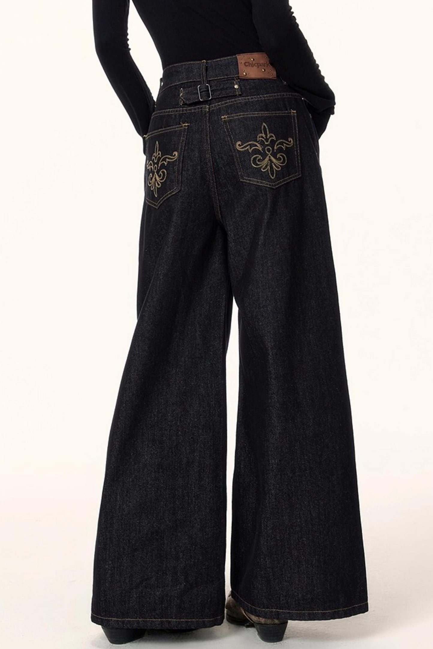 Retro Asymmetric Denim Pants