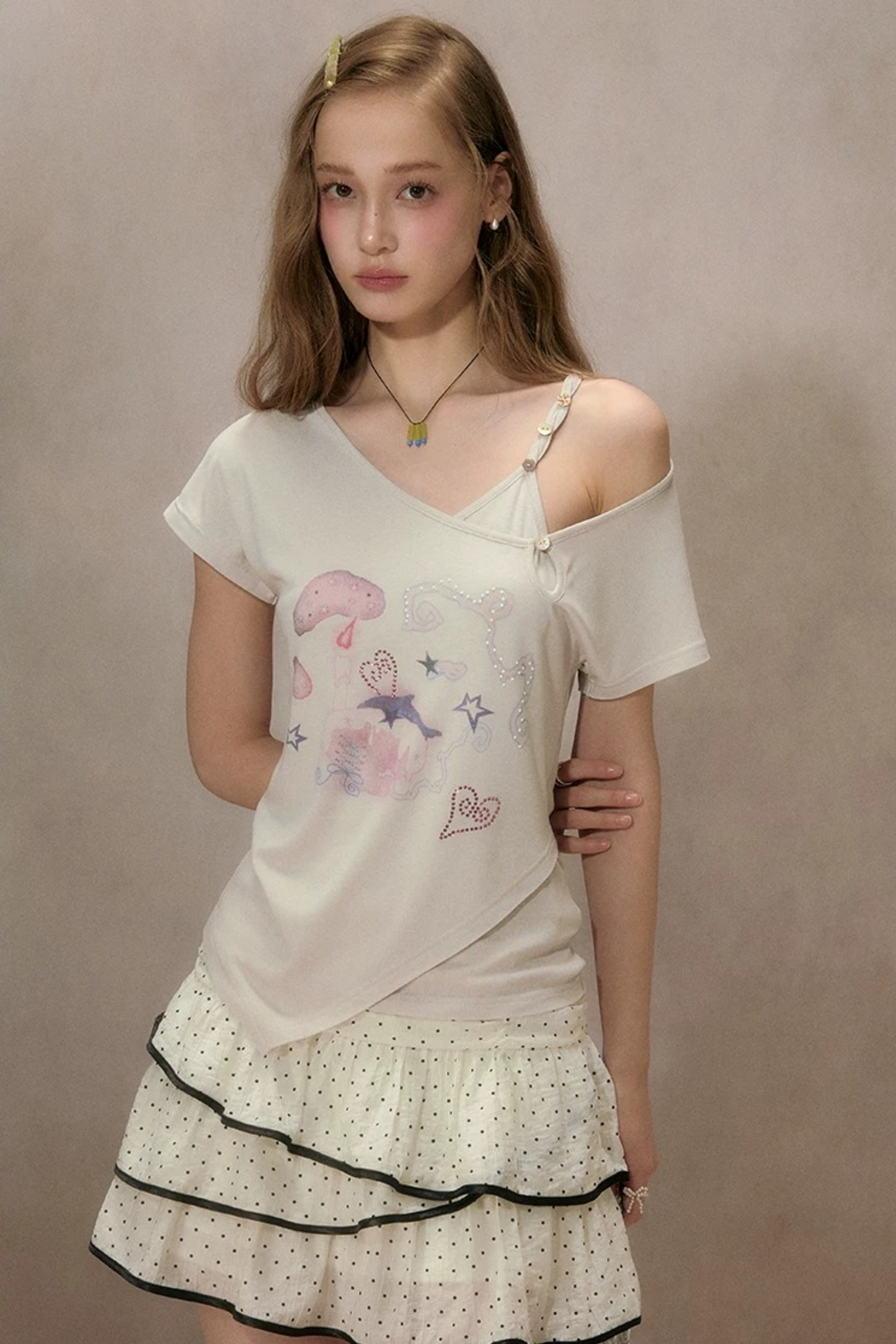 Sternenlicht-Traum schulterfreies T-Shirt