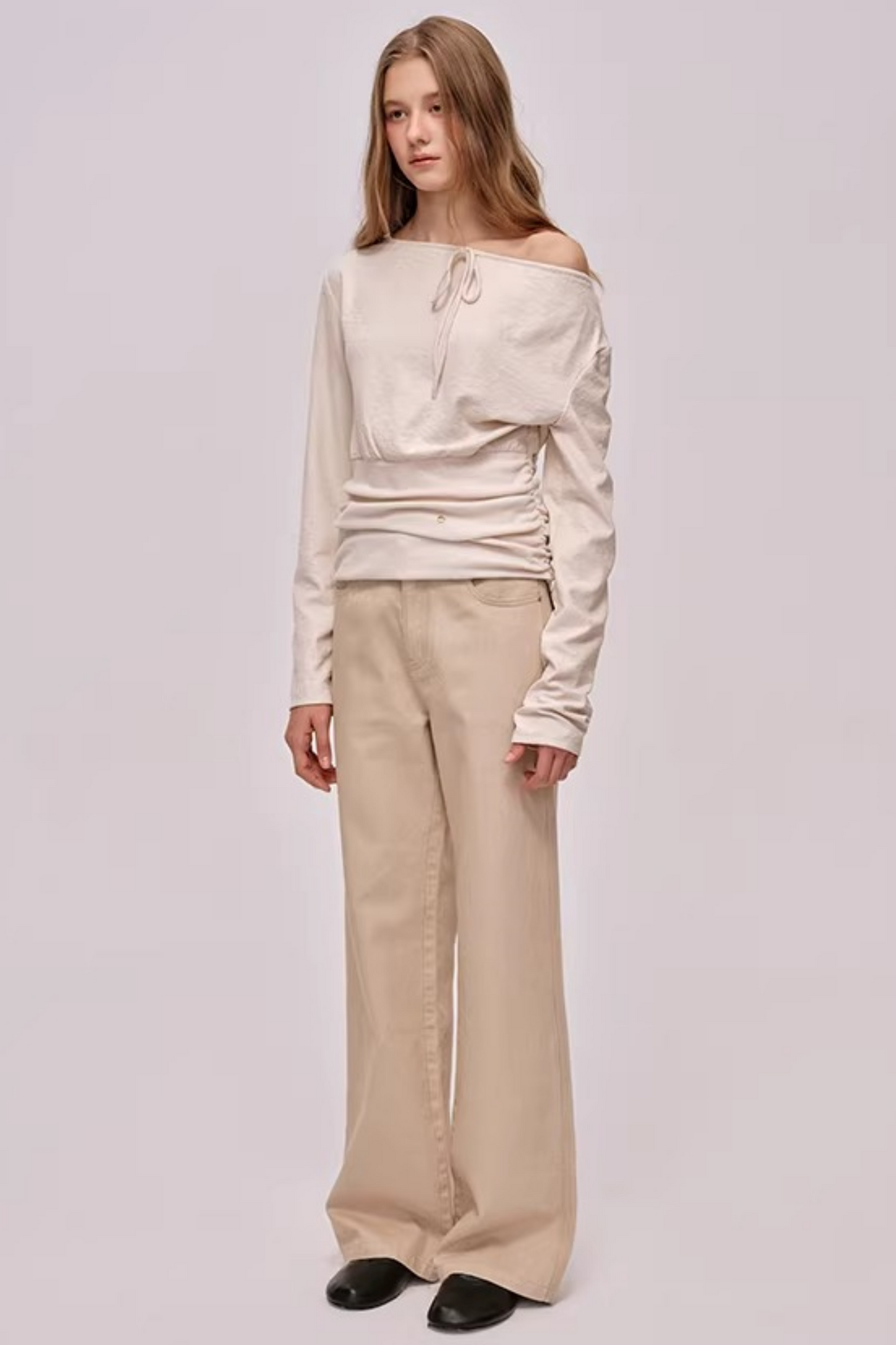 Custom-Dyed Apricot Denim Pants