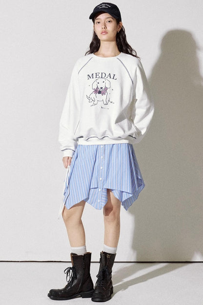 Playful Puppy Print Sweatshirt