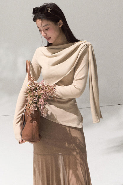 Ancient Shrine Long Sleeve Knit Top