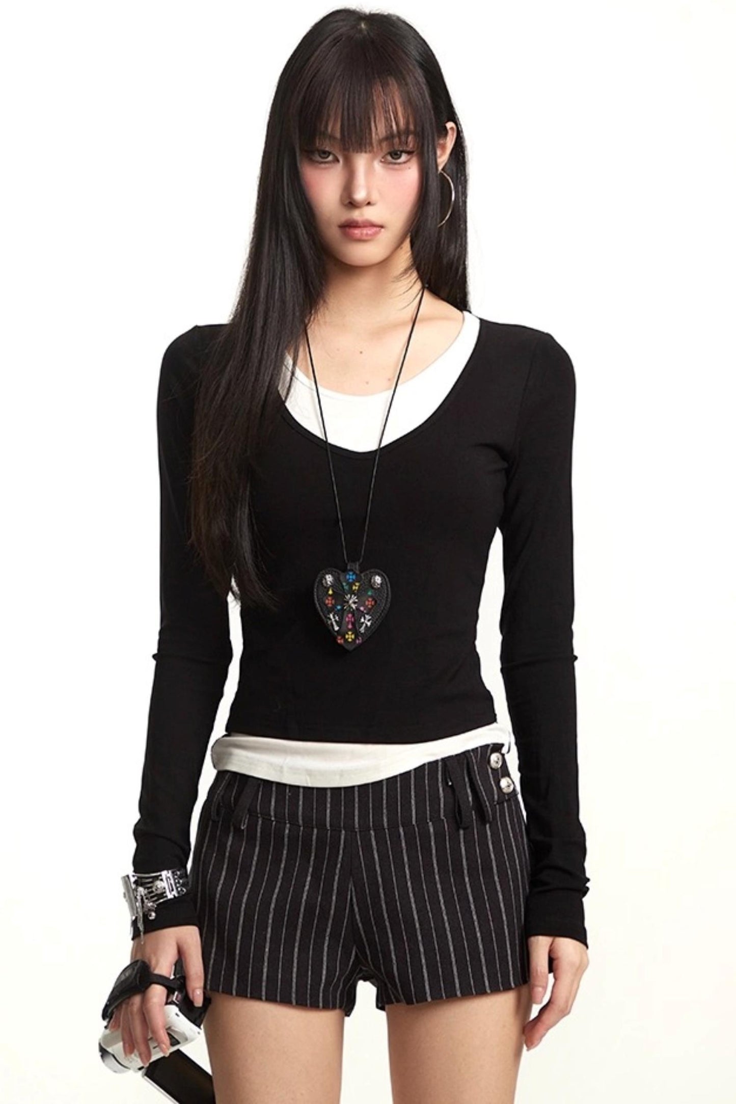 Slim Black Tencel Long Sleeve T-Shirt