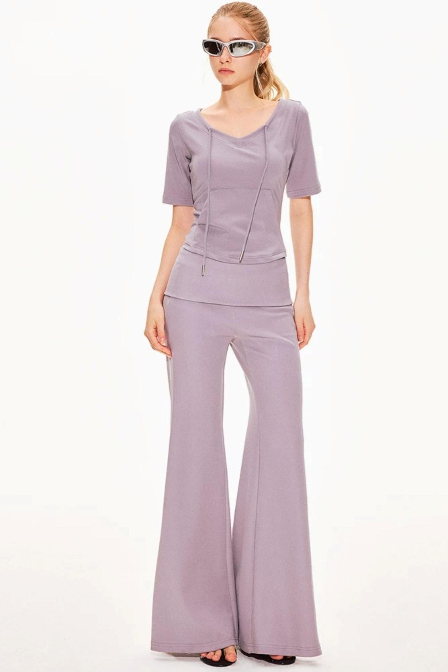 Lyocell Knit V-Neck Ensemble Set-Up