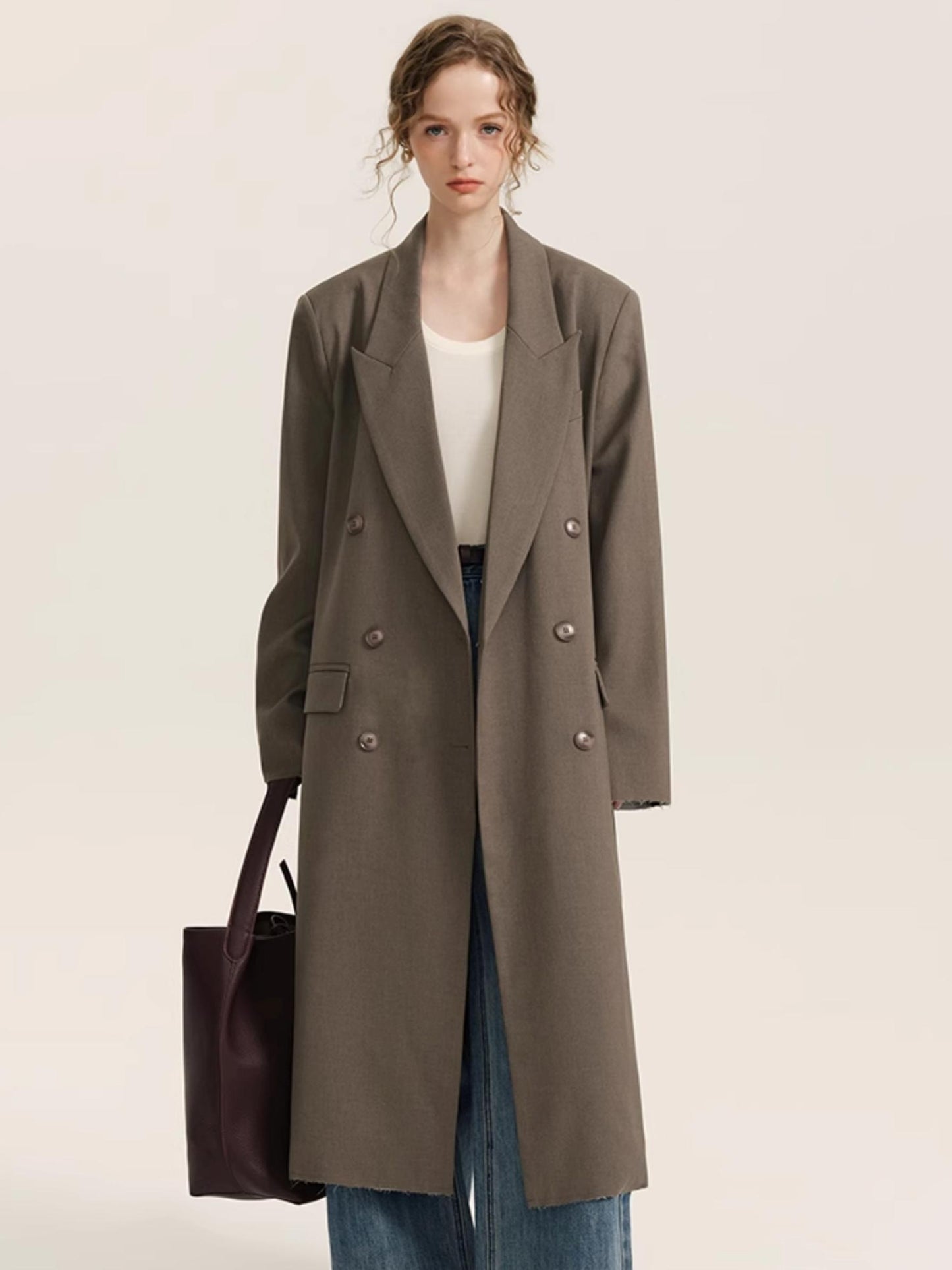 British Style Long Blazer Coat