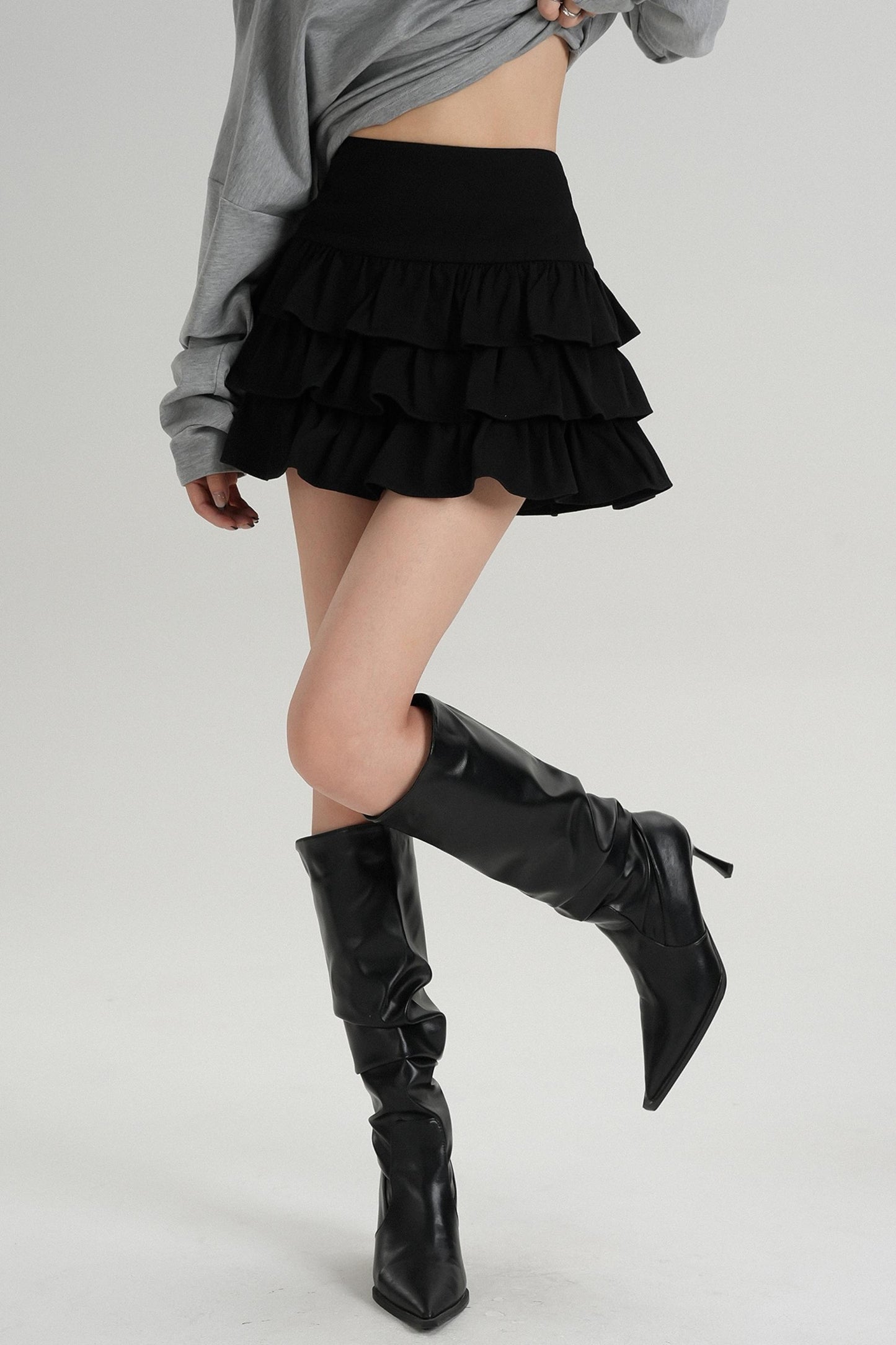 Classic High Waisted Pleated Skirt