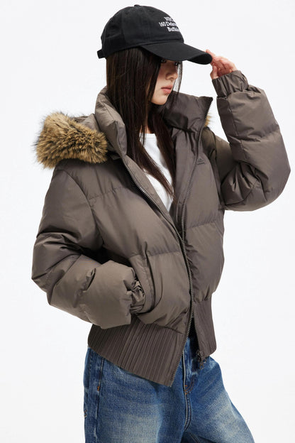 Hooded Fur Collar Down Jacket