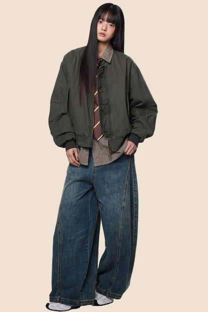 Vintage Distressed Baseball Jersey Jacket