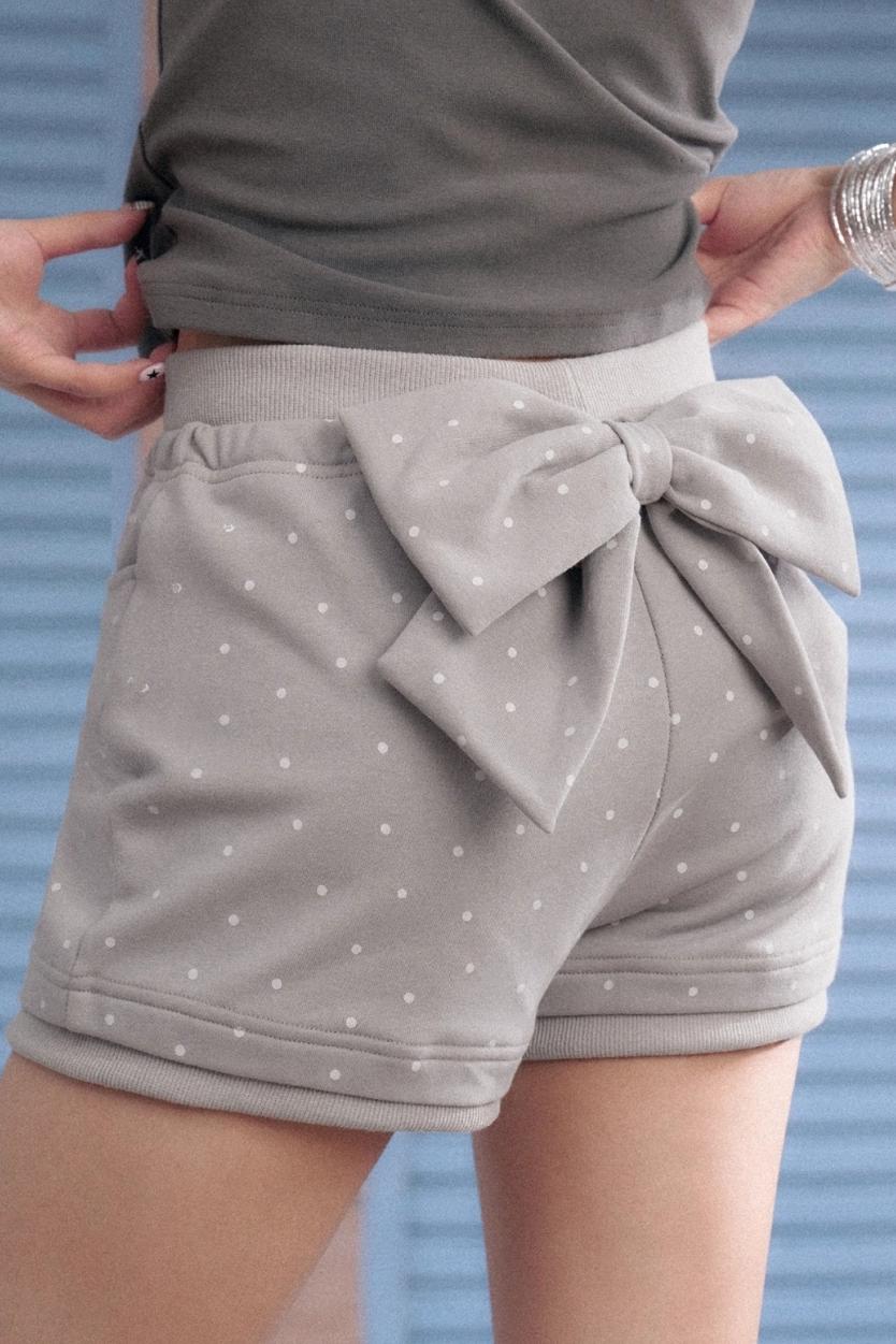 Detachable Polka Dot Peplum Shorts