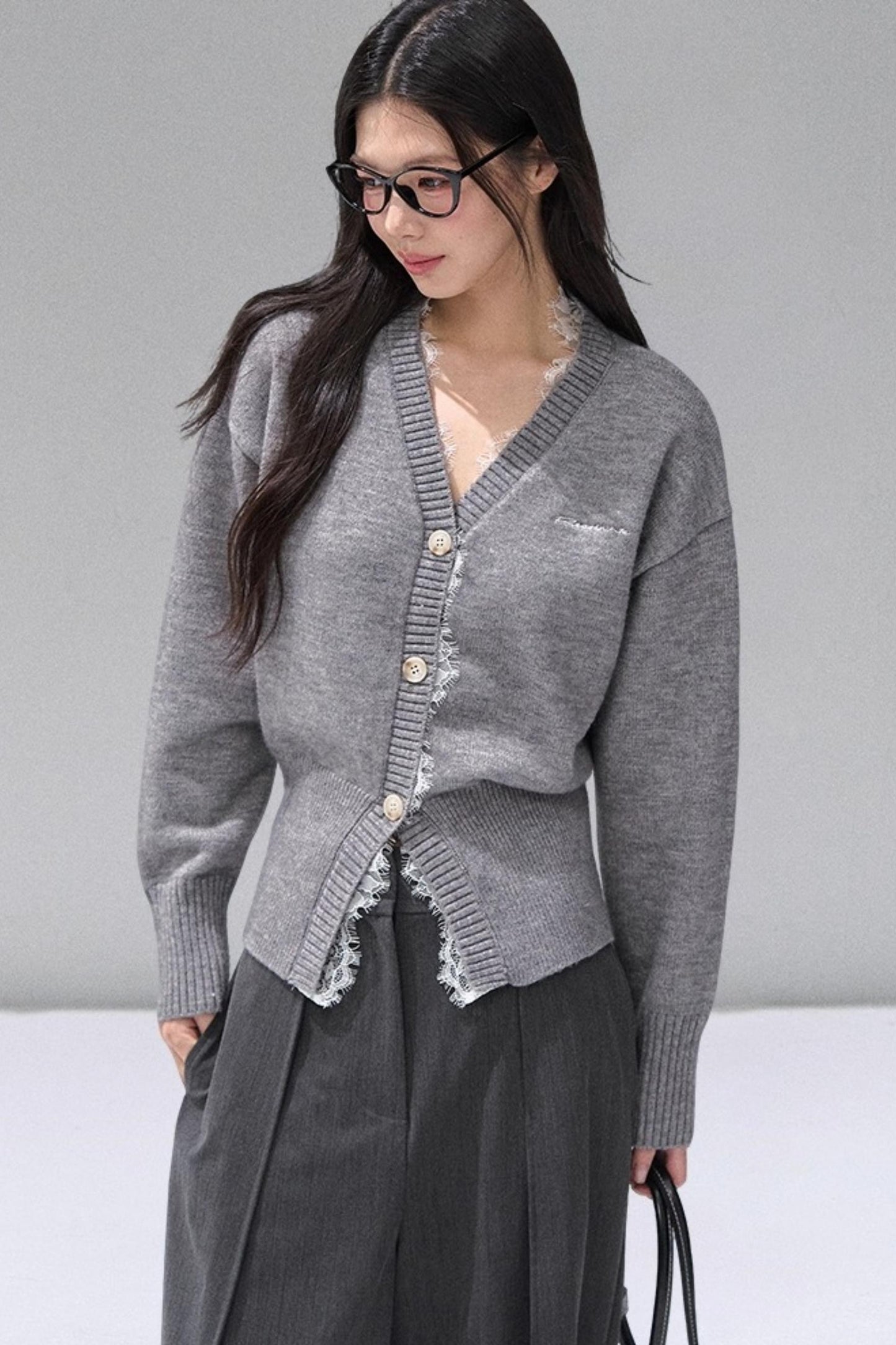 Lace Patchwork Knitted Sweater