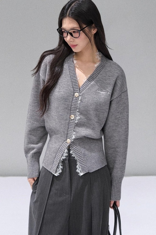 Lace Patchwork Knitted Sweater