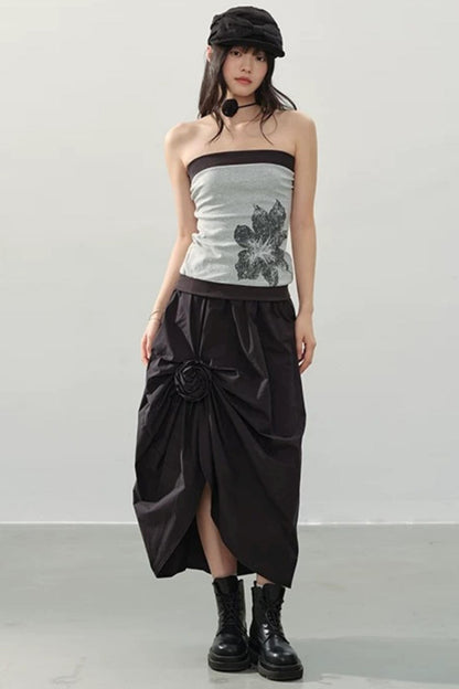 Mountain and Moon Pleated Skirt