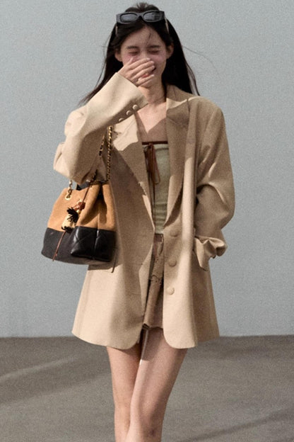 Fall Bandeau With Cardigan Set