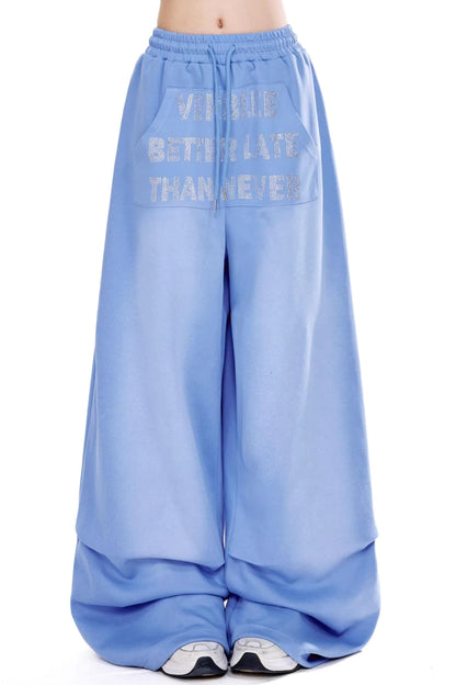 American Retro Wide-Leg Long Pants