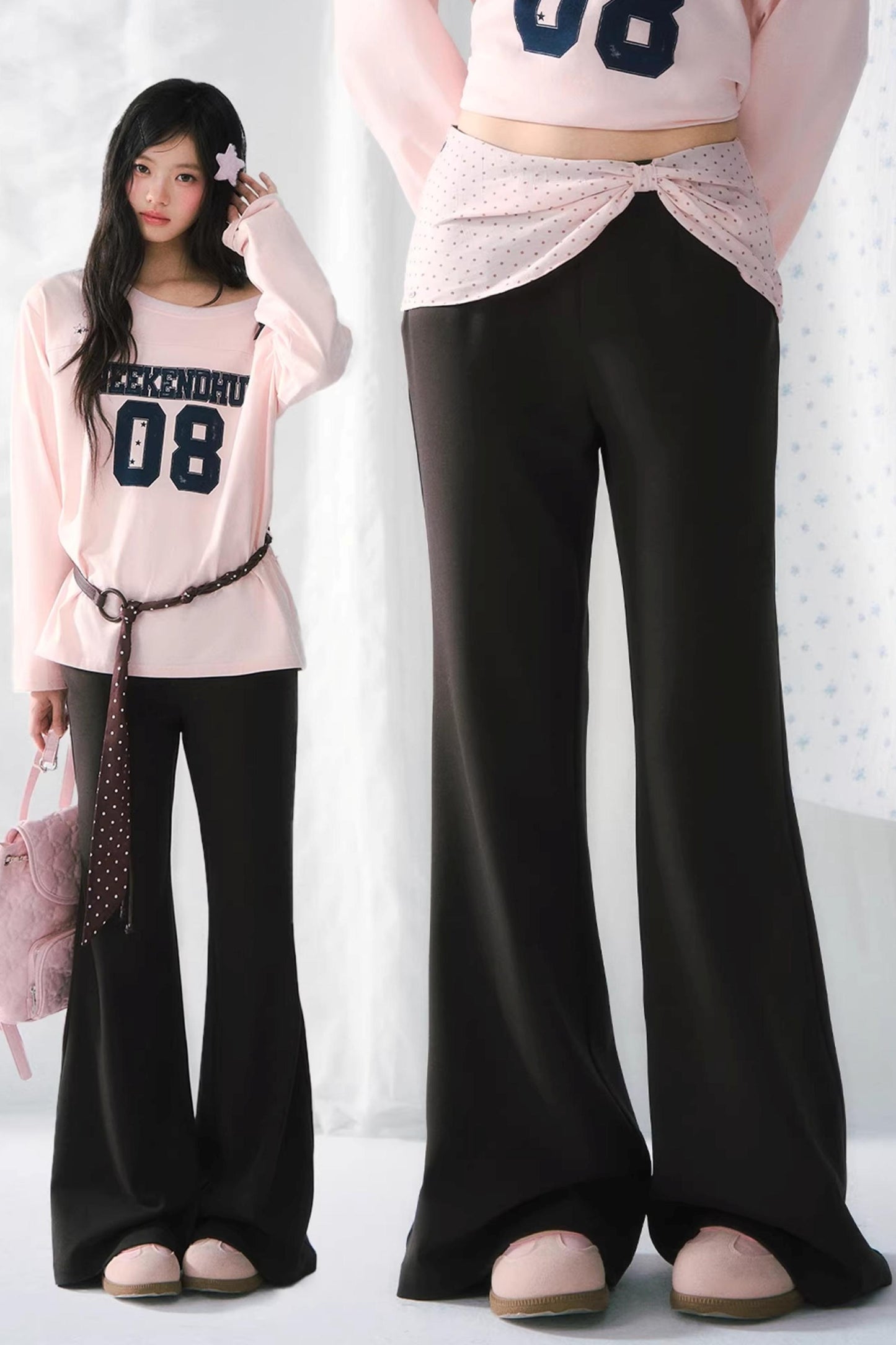 Polka Dot Patchwork Pants