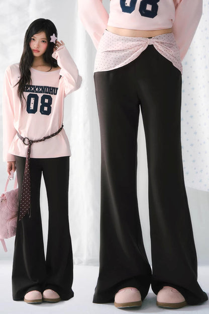 Polka Dot Patchwork Pants