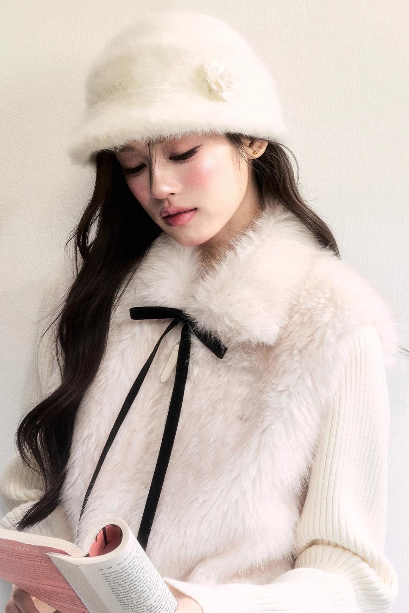 Winter Floral Beret Hat